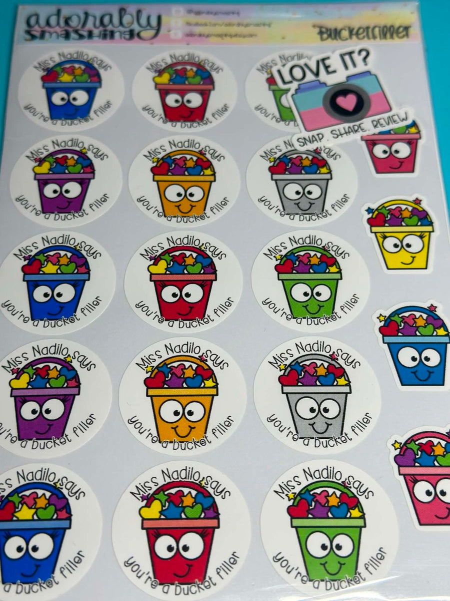 Bucket Filler reward stickers
