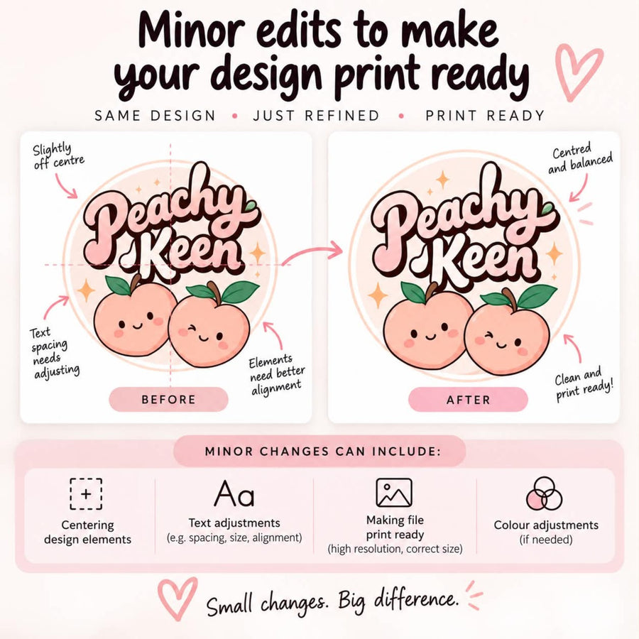 Peachy Keen Print Ready custom design service example
