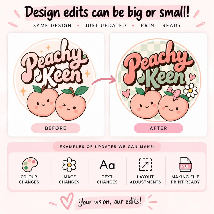Peachy Keen Design Rework custom design service example