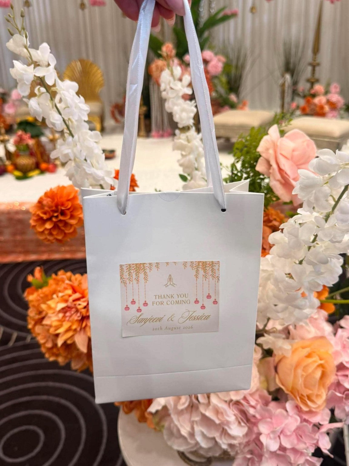 Custom rectangular party and event bag stickers