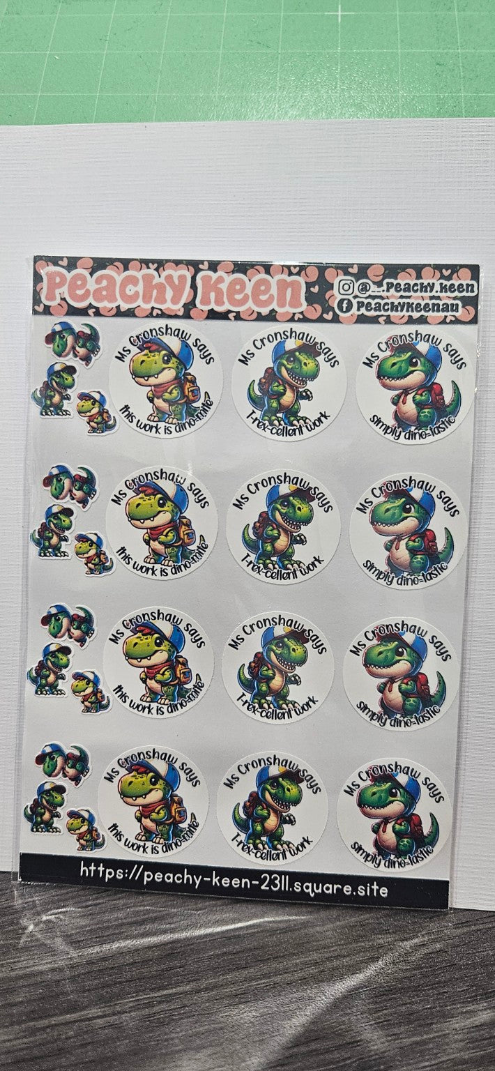 Dinosaur reward stickers