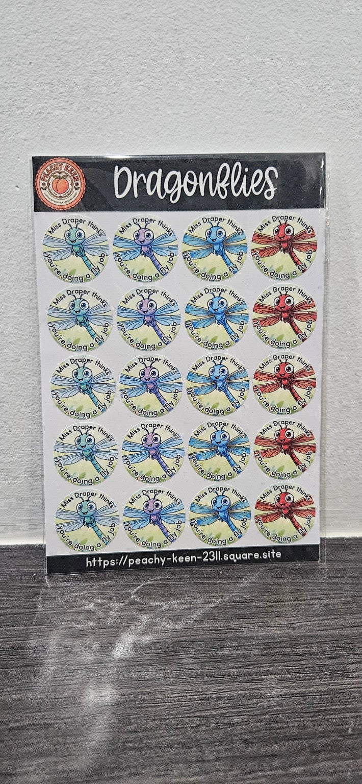 Dragonfly reward stickers