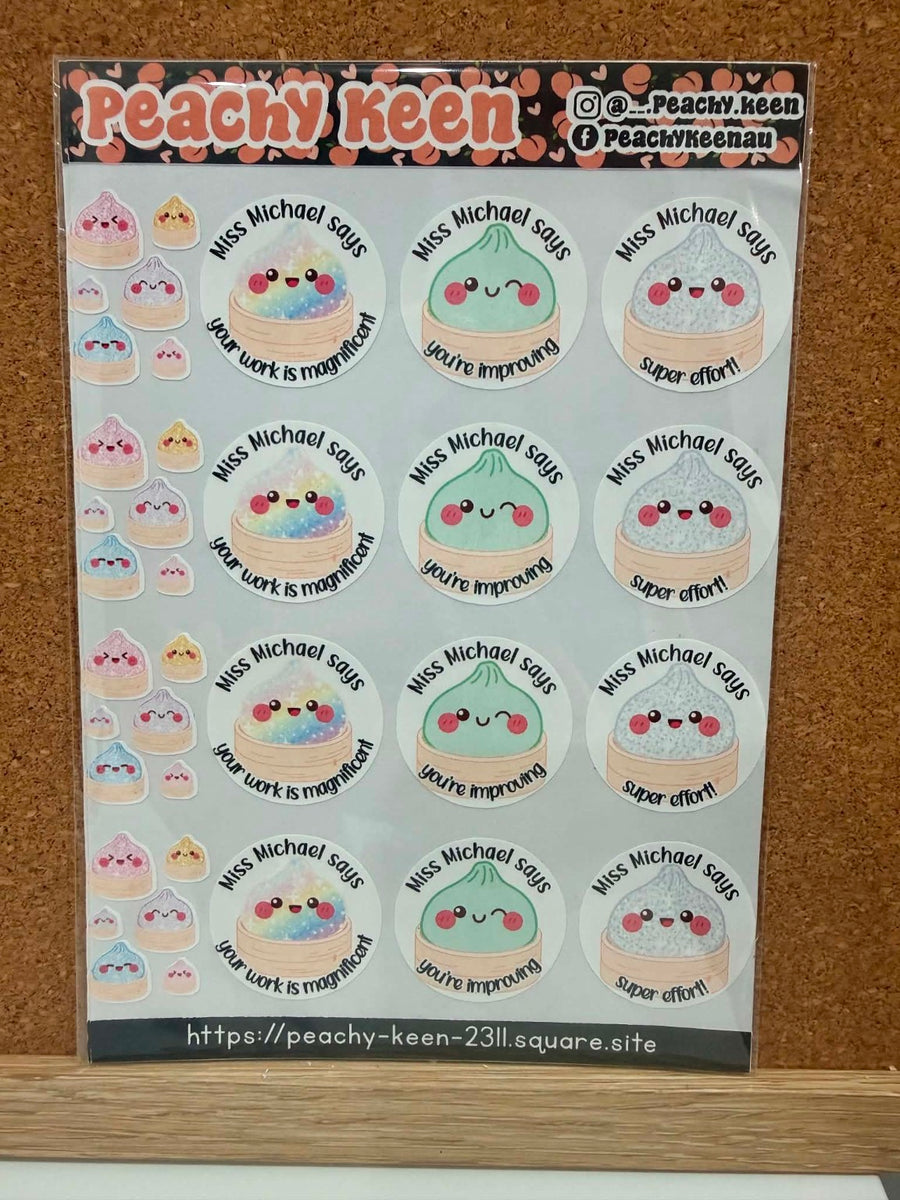 Dumpling reward stickers
