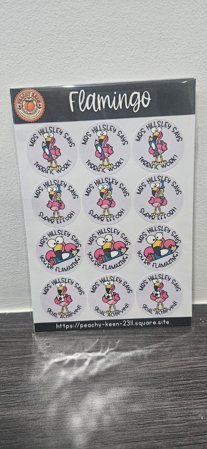 Flamingo reward stickers