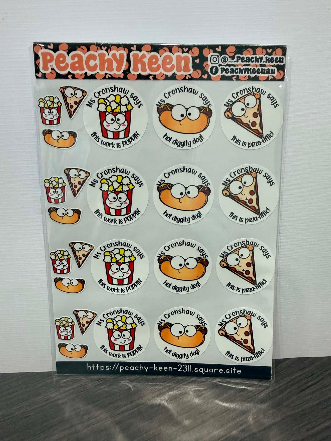 Food puns reward stickers