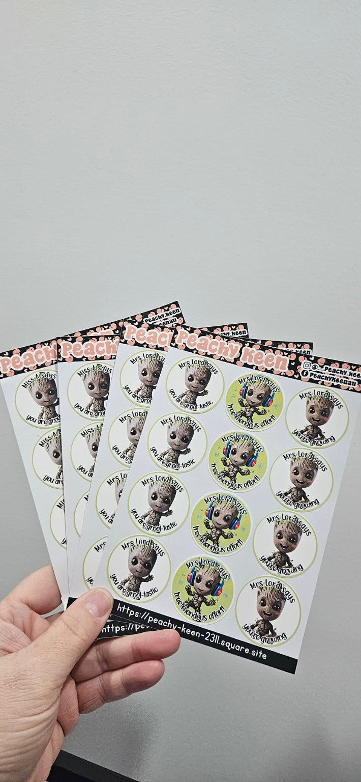Groot teacher reward stickers