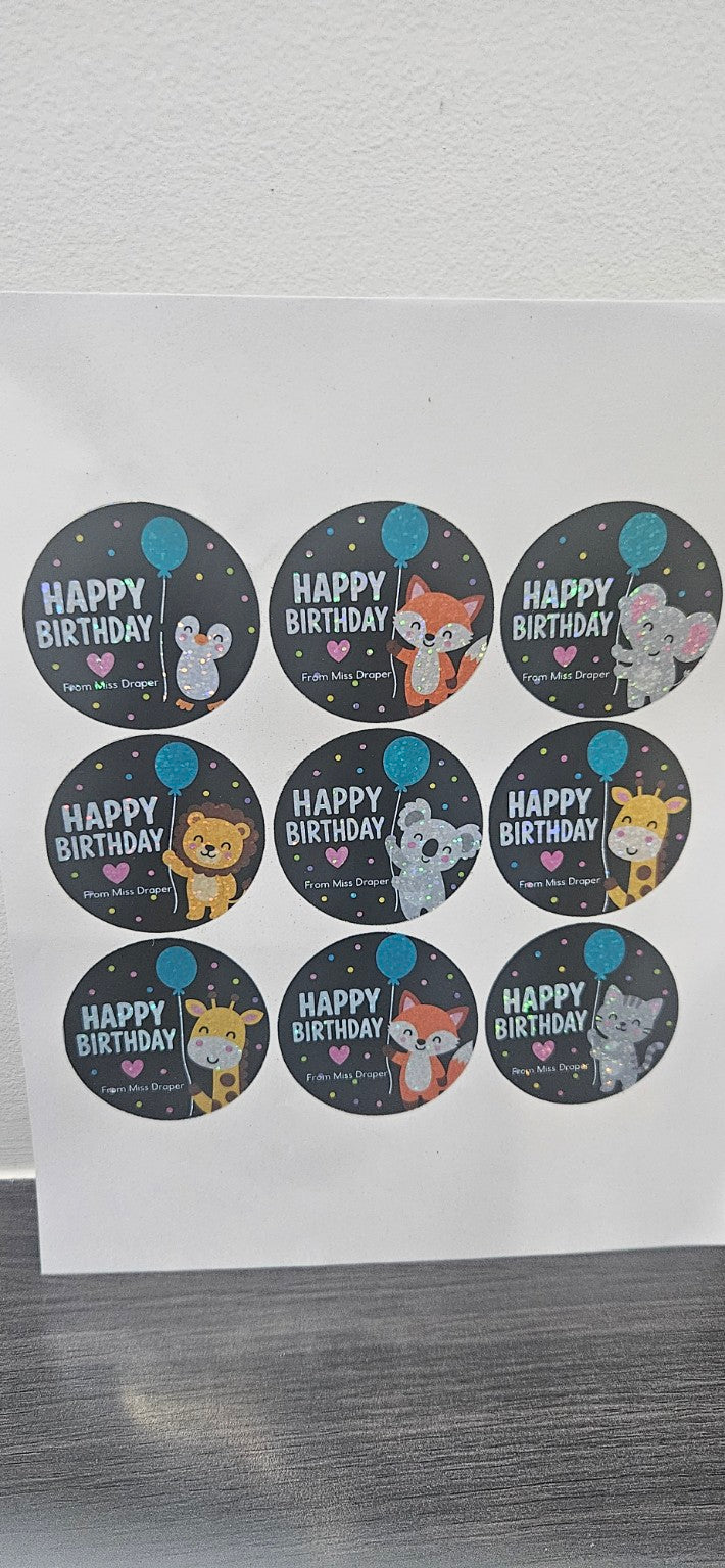 Happy Birthday party and event stickers