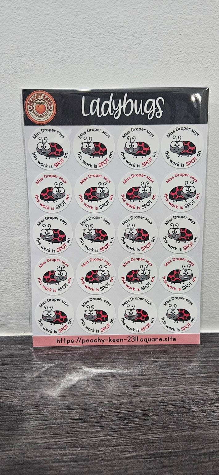 Ladybug reward stickers