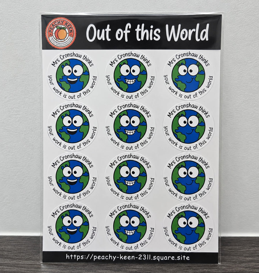 Out of this World reward stickers