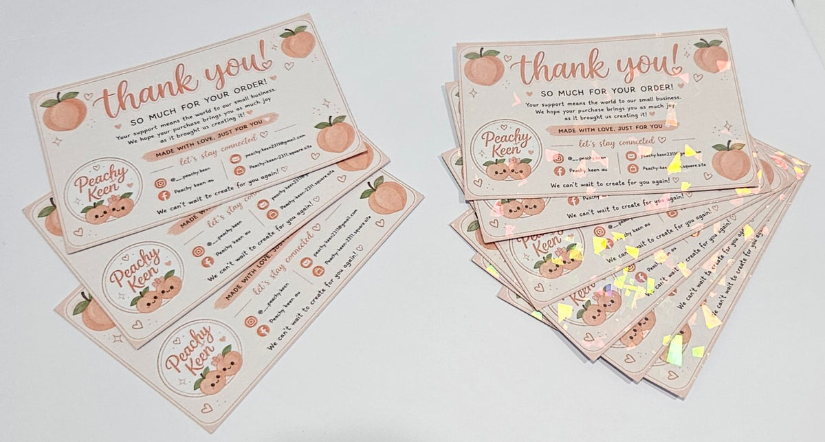 Peachy Keen business thank you cards