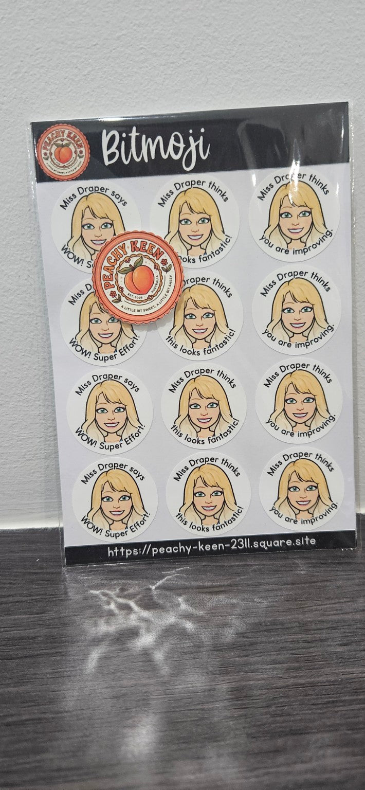 Personalised Bitmoji reward stickers