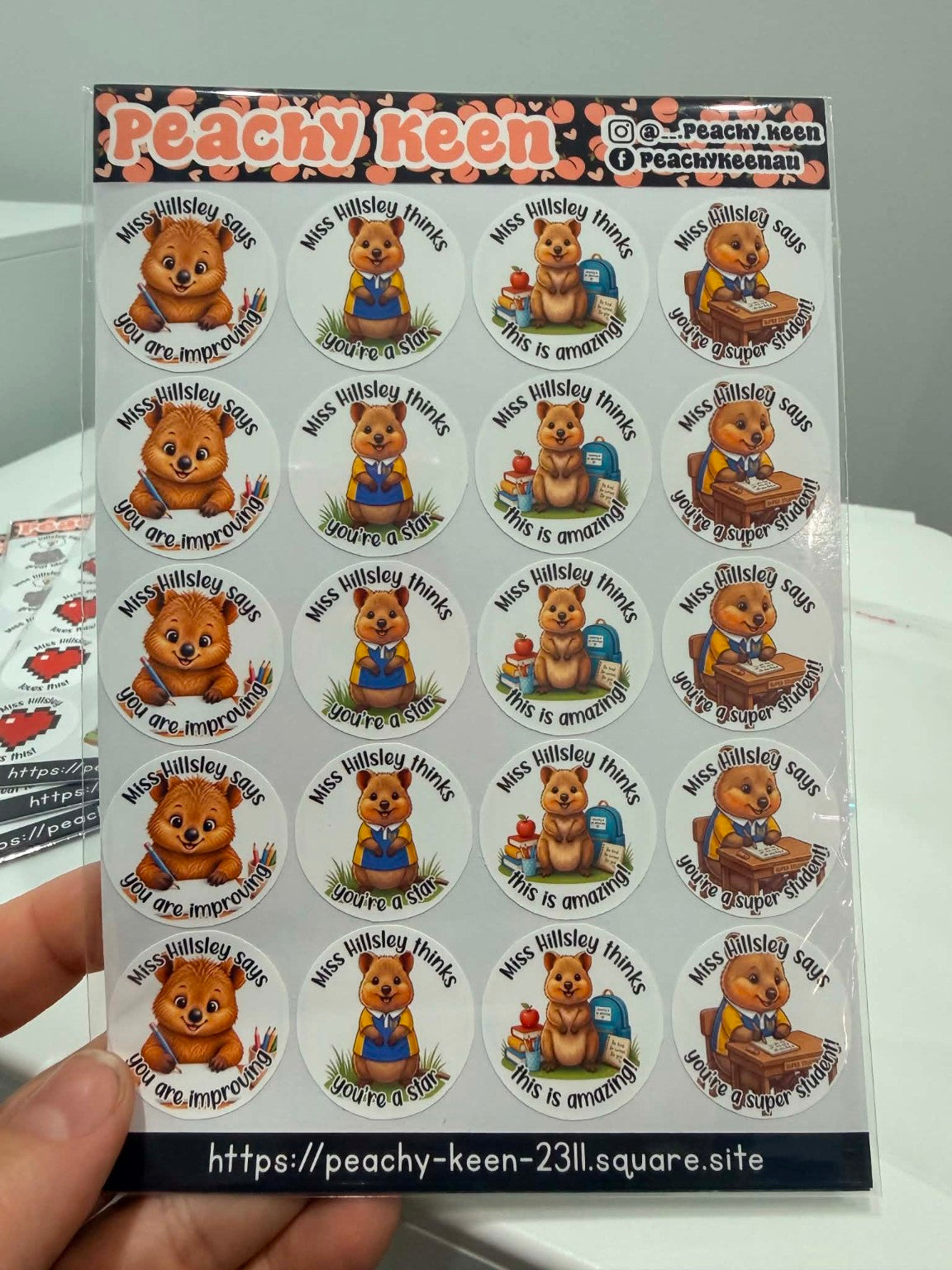 Quokka reward stickers for teachers