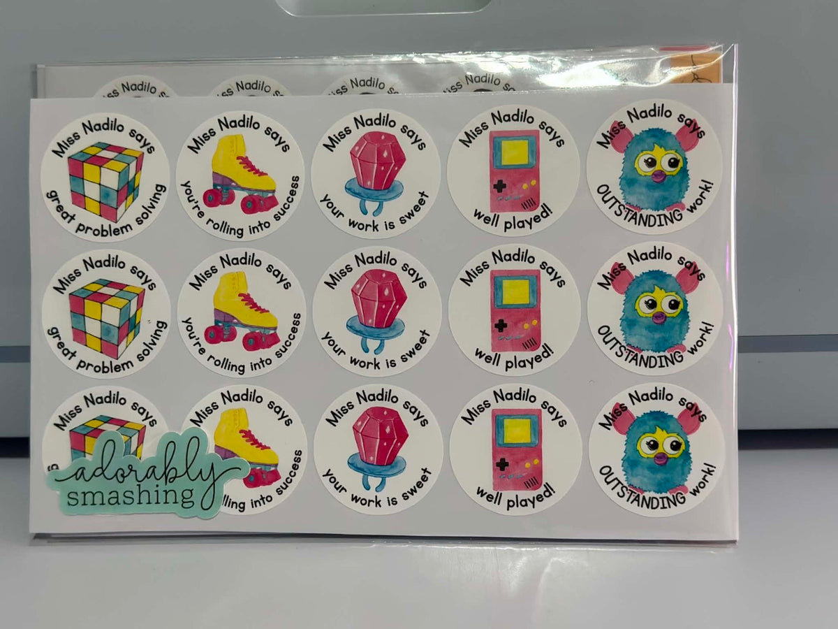 Retro reward stickers