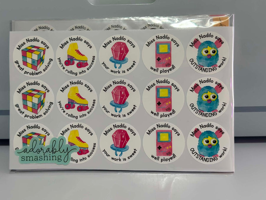 Retro reward stickers