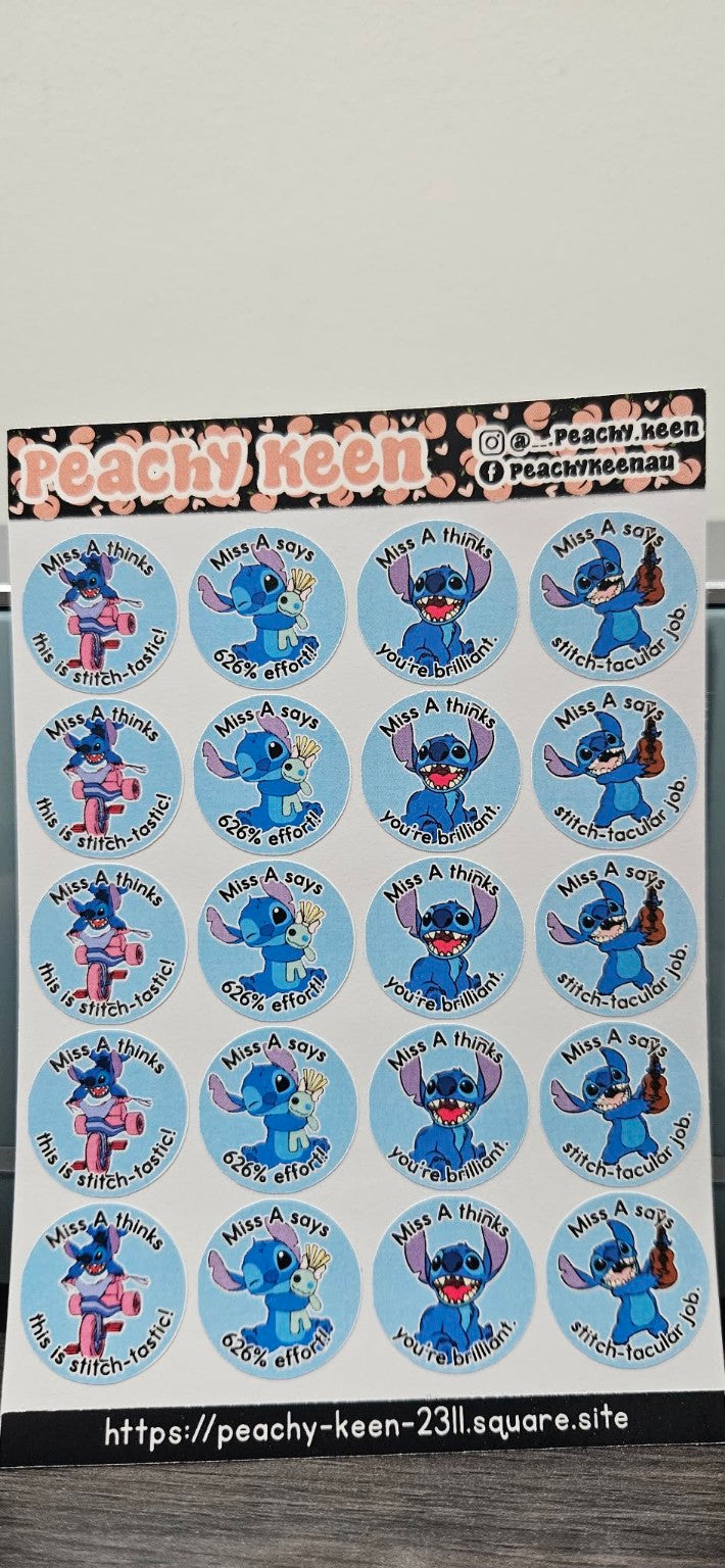 Stitch reward stickers by Peachy Keen